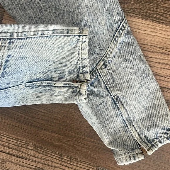 Vintage Lee Acid Wash tapered leg zip ankle high waisted jeans 15 - Picture 5 of 9